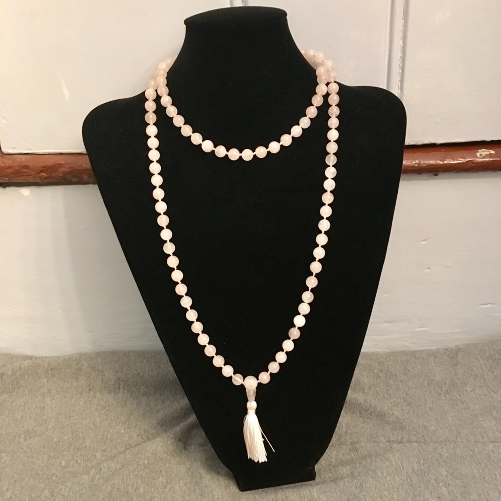 Rose 🌹 Quartz Hand Knotted Mala